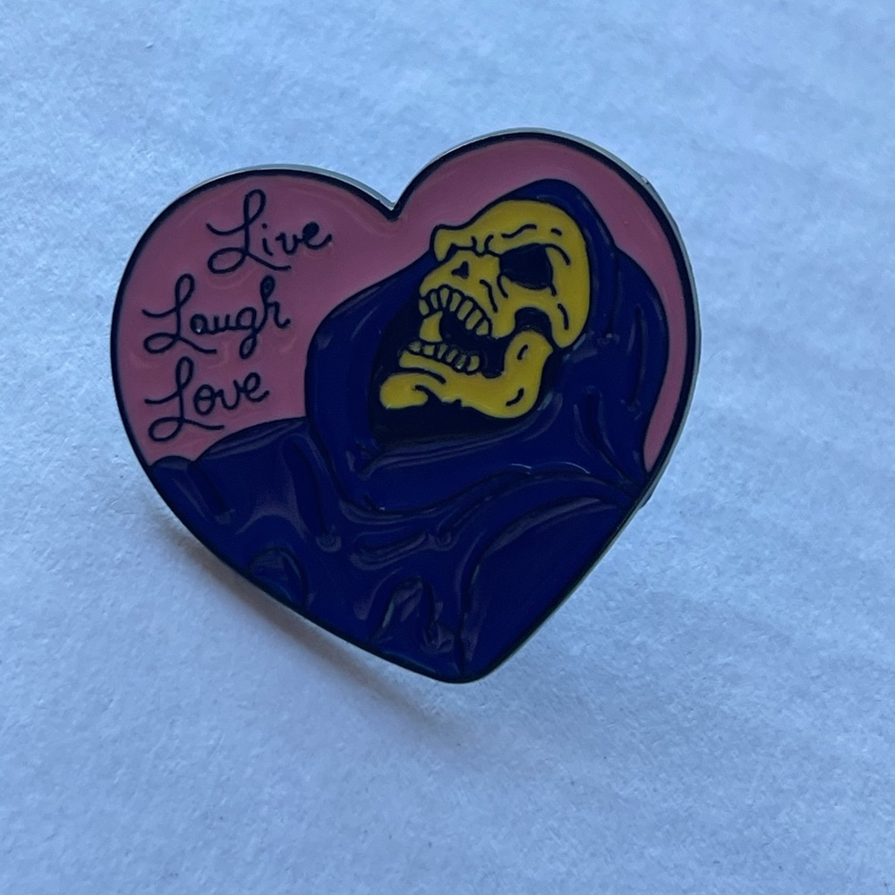 Live Laugh Love He-Man Skeletor Pin